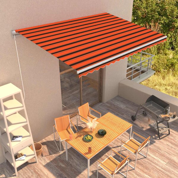 Tenda na ručno uvlačenje 450 x 300 cm narančasto-smeđa - Šarena / 450 x 300 cm