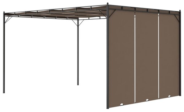 Vrtna sjenica s bočnim zastorom 4 x 3 x 2,25 m smeđe-siva - Tupe / 4 x 3 x 2.25 m