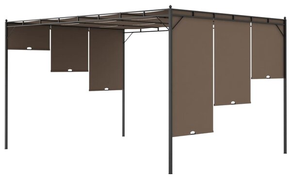 Vrtna sjenica s bočnim zastorom 4 x 3 x 2,25 m smeđe-siva - Tupe / 4 x 3 x 2.25 m