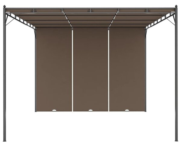 Vrtna sjenica s bočnim zastorom 4 x 3 x 2,25 m smeđe-siva - Tupe / 4 x 3 x 2.25 m