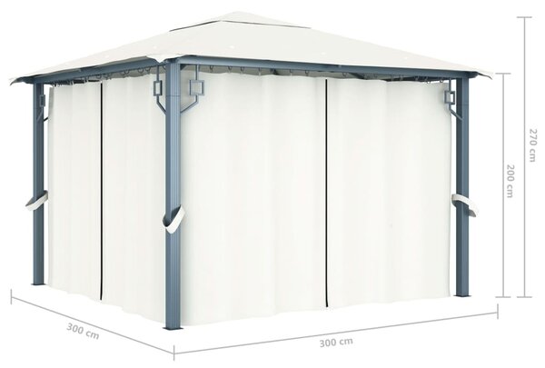 Sjenica sa zastorom 300 x 300 cm krem aluminijum - Krema / 300 x 300 cm
