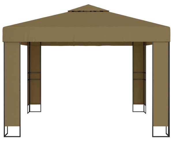 Sjenica s dvostrukim krovom 3 x 3 x 2,7 m smeđe-siva 180 g/m² - Tupe / 3 x 3 m