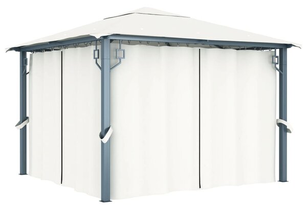 Sjenica sa zastorom 300 x 300 cm krem aluminijum - Krema / 300 x 300 cm