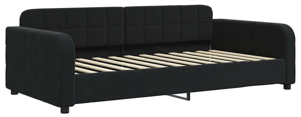 Dnevni krevet na razvlačenje s madracima crni 90x200 cm baršun - Crna / 90 x 200 cm