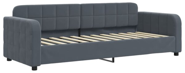 Dnevni krevet s madracem tamnosivi 80 x 200 cm baršunasti - Siva / 80 x 200 cm