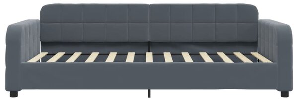 Dnevni krevet s madracem tamnosivi 80 x 200 cm baršunasti - Siva / 80 x 200 cm