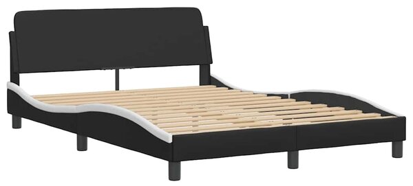 Krevet s madracem Dover crno-bijeli 120 x 200 cm od umjetne kože - Crna / 120 x 200 cm