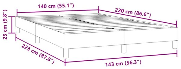 Box Spring krevet bez madracem ružičasti 140x220 cm baršun - Ružičasti / 140 x 220 cm
