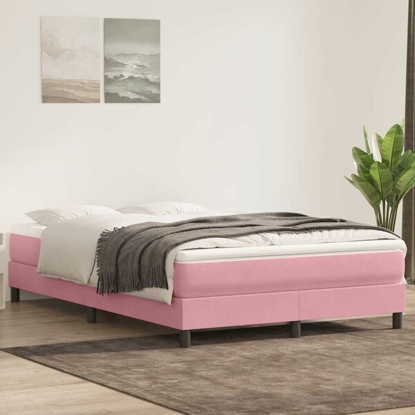 Box Spring krevet bez madracem ružičasti 140x220 cm baršun - Ružičasti / 140 x 220 cm