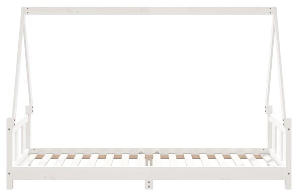 Okvir za dječji krevet bijeli 90 x 200 cm od masivne borovine - Bijela / 90 x 200 cm
