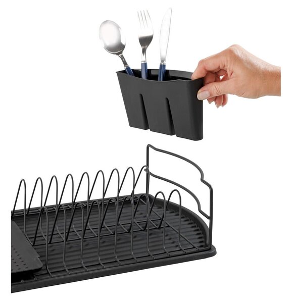Crni ocjeđivač za posuđe Wenko Drip Basic
