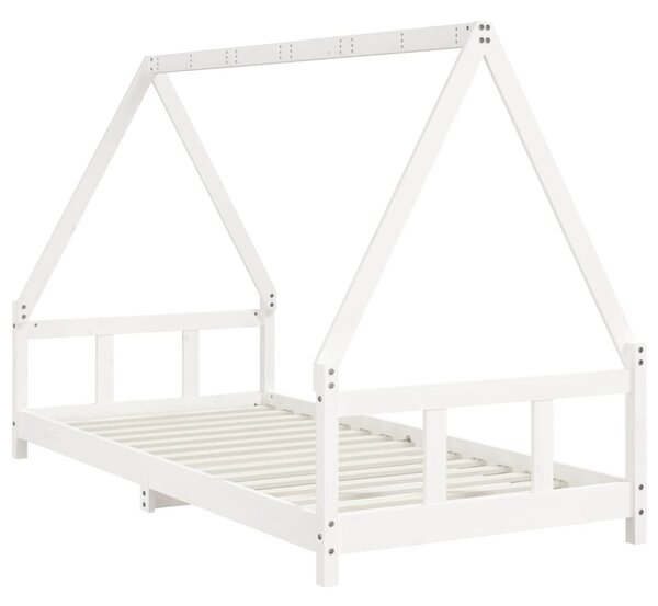Okvir za dječji krevet bijeli 90 x 200 cm od masivne borovine - Bijela / 90 x 200 cm