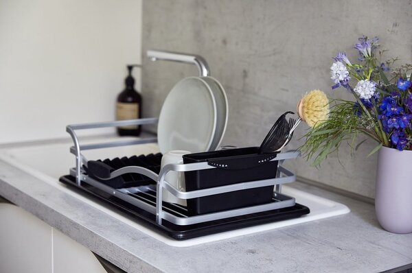 Crni ocjeđivač za posuđe Wenko Drip Aluminium