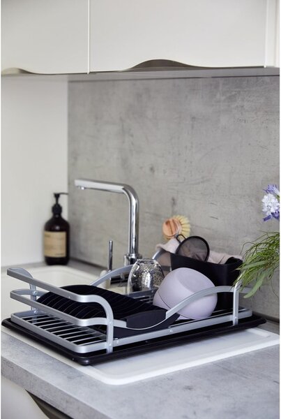 Crni ocjeđivač za posuđe Wenko Drip Aluminium