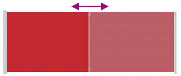 Uvlačiva bočna tenda za terasu 220 x 600 cm crvena - Crvena / 220 x 600 cm