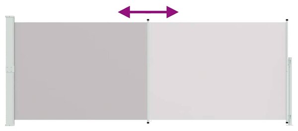Uvlačiva bočna tenda za terasu 180 x 500 cm siva - Siva / 180 x 500 cm