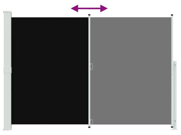 Uvlačiva bočna tenda za terasu 200 x 300 cm crna - Crna / 200 x 300 cm