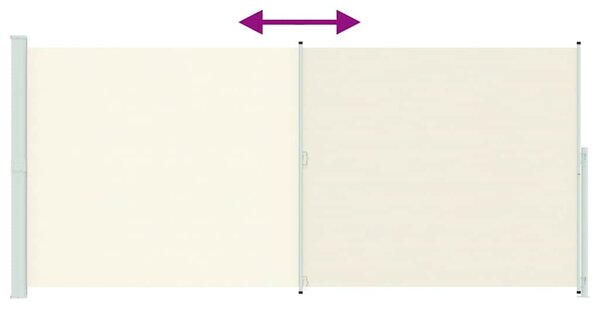 Uvlačiva bočna tenda za terasu 220 x 500 cm krem - Krema / 220 x 500 cm