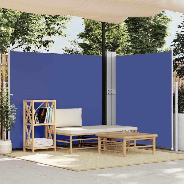 Uvlačiva bočna tenda za terasu 170 x 1200 cm plava - Plava / 170 x 1200 cm