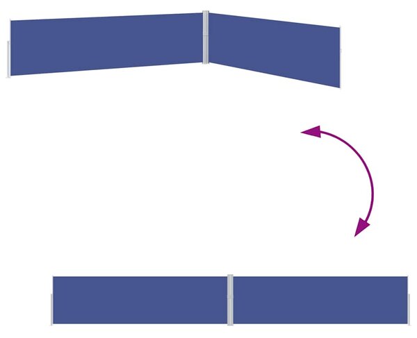 Uvlačiva bočna tenda za terasu 170 x 1200 cm plava - Plava / 170 x 1200 cm