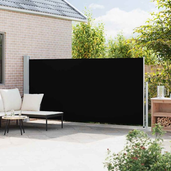 Uvlačiva bočna tenda za terasu 180 x 500 cm crna - Crna / 180 x 500 cm