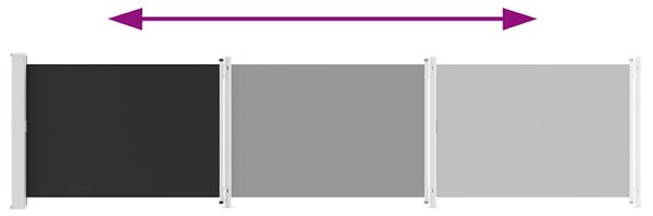 Uvlačiva bočna tenda za terasu 140 x 600 cm crna - Crna / 140 x 600 cm