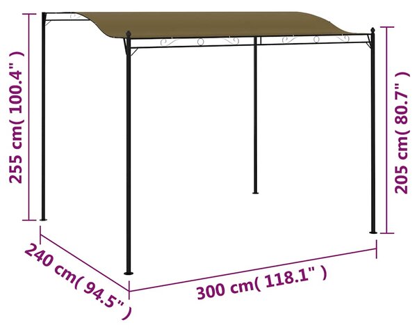 Nadstrešnica 3 x 2,4 m smeđe-siva 180 g/m² - Tupe / N/A