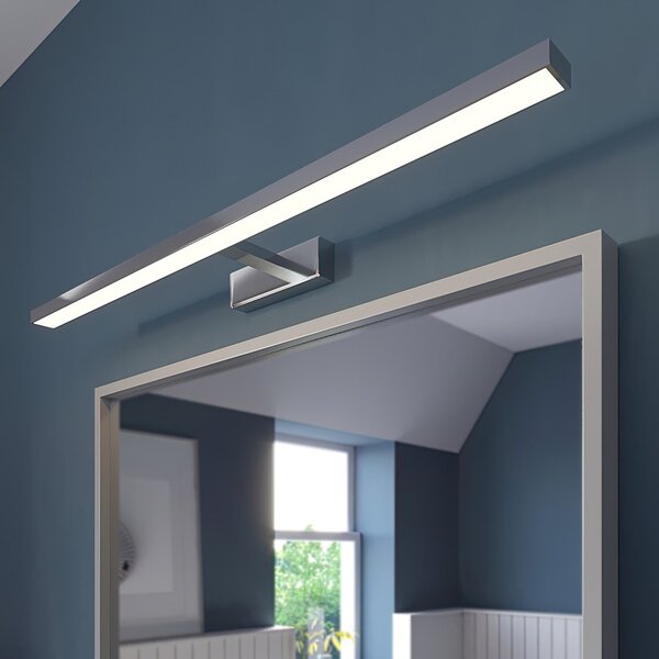 Lindby LED svjetiljka za ogledalo Jukka, 90 cm, krom, metal, IP44, Metalik, kupaonica, Aluminij
