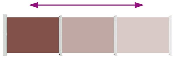 Uvlačiva bočna tenda za terasu 140 x 600 cm smeđa - Smeđa / 140 x 600 cm