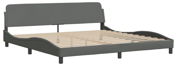 Krevet s madracem Dover tamnosivi 200 x 200 cm od tkanine - Siva / 200 x 200 cm
