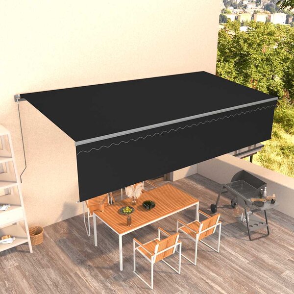 Tenda na ručno uvlačenje s roletom 6 x 3 m antracit - Antracitno siva / 6 x 3 m