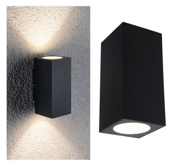 Paulmann Flame vanjska zidna svjetiljka s 2 žarulje 12,8 cm antracit, Crno, Metal, Zidni kvadrat