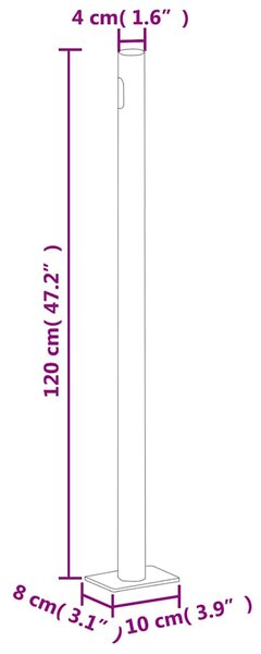 Uvlačiva bočna tenda crvena 200 x 1000 cm - Crvena / 200 x 1000 cm