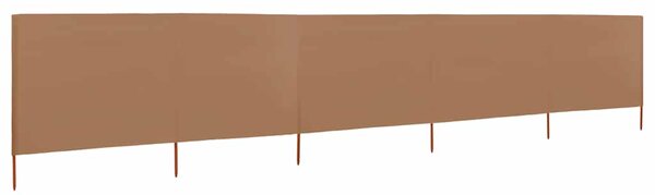 Vjetrobran s 5 panela od tkanine 600 x 80 cm smeđe-sivi - Tupe / 600 x 80 cm