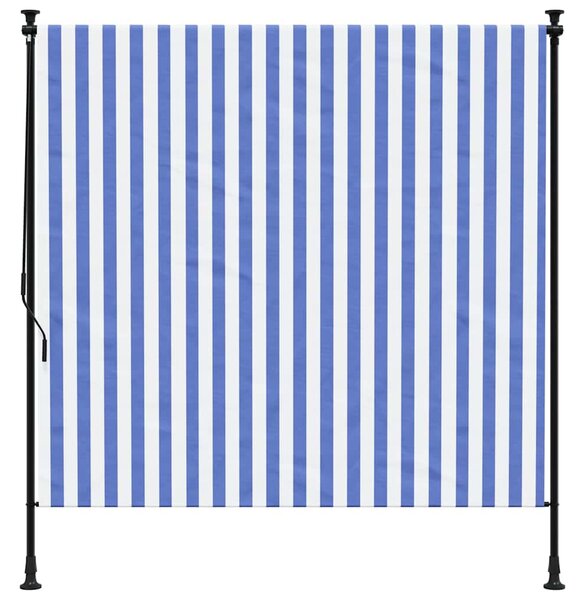 Vanjska roleta plavo-bijela 150 x 270 cm od tkanine i čelika - Plava / 150 x 270 cm