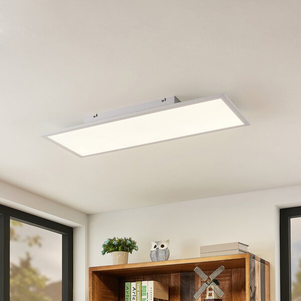 Lindby LED panel Quais, 80 x 30 cm, bijela, metal, 4.000K, Bijela, Kuhinja, Aluminij