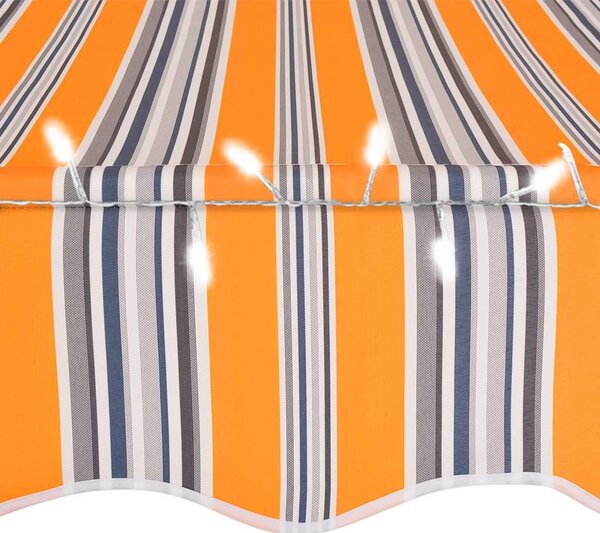 Tenda na ručno uvlačenje s LED svjetlima 100 cm žuto-plava - Šarena / N/A