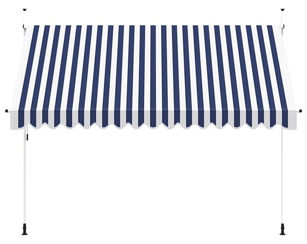 Tenda na ručno uvlačenje 350 cm plavo-bijela prugasta - Plava / N/A