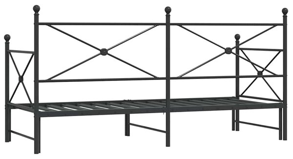 Krevet na rasklapanje bez madraca crni 75x190 cm čelik - Crna / 75 x 190 cm