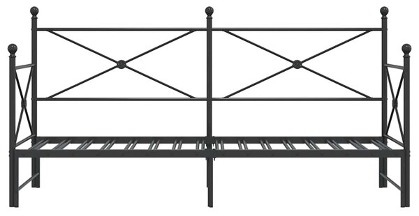 Krevet na rasklapanje bez madraca crni 75x190 cm čelik - Crna / 75 x 190 cm