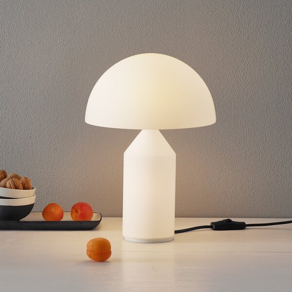 Oluce Atollo - Stolna lampa od murano stakla, 35 cm, Bijela, Dnevni boravak/blagovaonica, Metal