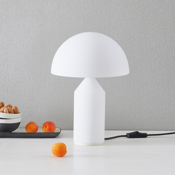Oluce Atollo - Stolna lampa od murano stakla, 35 cm, Bijela, Dnevni boravak/blagovaonica, Metal