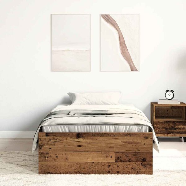 Okvir kreveta bez madraca staro drvo 75x190 cm - Smeđa / 75 x 190 cm
