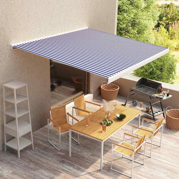 Tenda Gornji suncobran platno i bijelo 400x300 cm - Plava