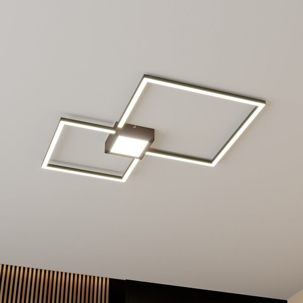 Lindby Duetto LED stropna svjetiljka antracit 28 W, prigušiva, Crno, Dnevni boravak/blagovaonica, Metal