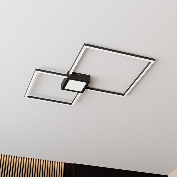 Lindby Duetto LED stropna svjetiljka antracit 28 W, prigušiva, Crno, Dnevni boravak/blagovaonica, Metal