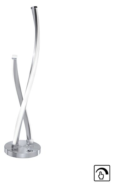 Paul Neuhaus LED stolna lampa Polina, srebrna, metalna, prigušljiva, prigušiva, Metalik, Dnevni boravak/blagovaonica, Metal