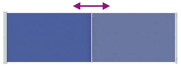 Uvlačiva bočna tenda za terasu 180 x 600 cm plava - Plava / 180 x 600 cm