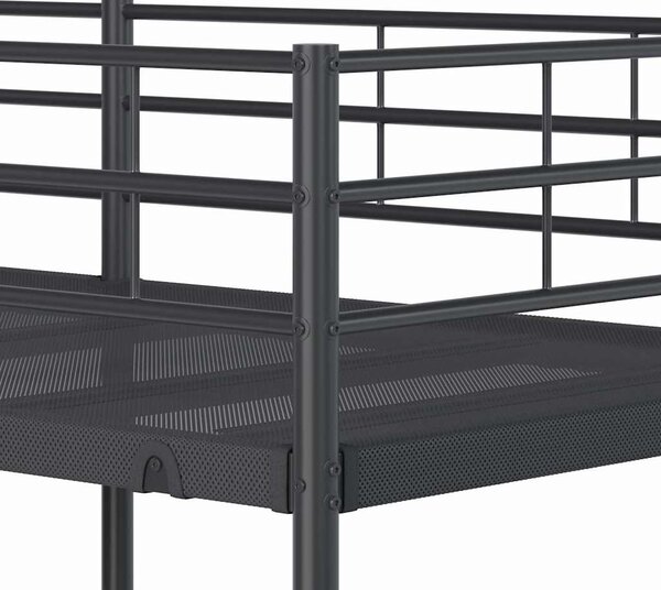 Krevet na kat bez madraca crni 90x200 cm čelik - Crna / 90 x 200 cm