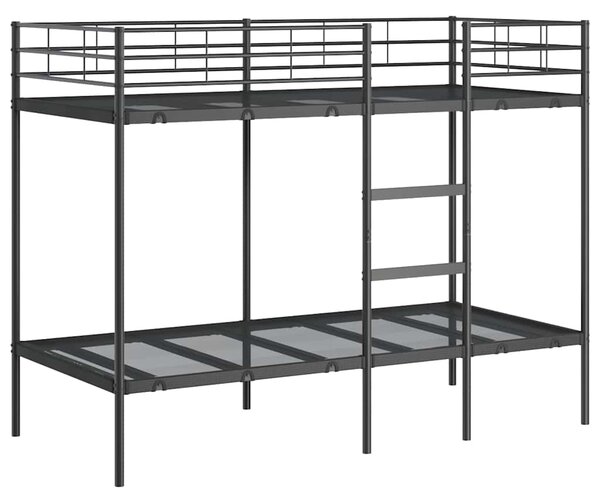Krevet na kat bez madraca crni 90x200 cm čelik - Crna / 90 x 200 cm